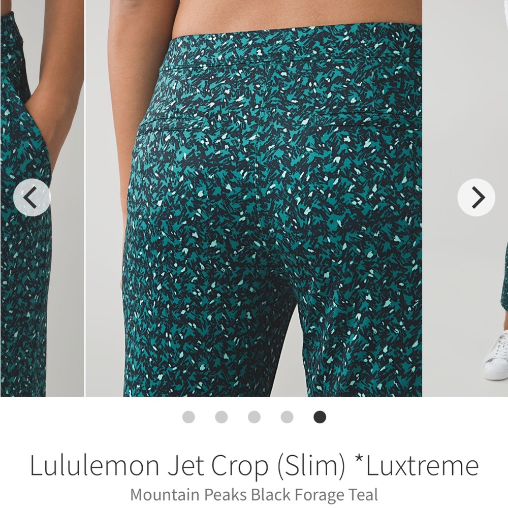 Lululemon Jet Crop (Slim) *Luxtreme Mountain Peaks Black Forage Teal - Picture 4 of 14